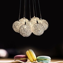 Pendellampa Modern 7 Light Heminredning Dekorativ Aluminium Pendellampa