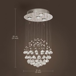 Ljuskrona Lyxig Modern Crystal 4 Lampor