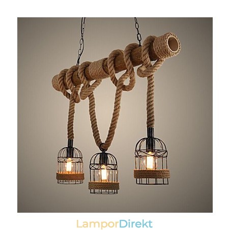 American Country Retro Bambu Ljuskrona Med Tre Huvuden American Country Retro Bambu Ljuskrona Med Tre Huvuden