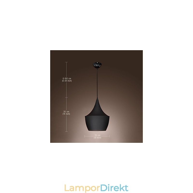 Pendellampa Retro Vintage Tom Dixon Design Svart