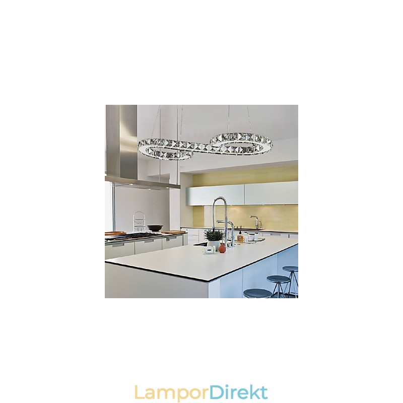 Modern Och Modern Kristallkrom Metall Taklampa