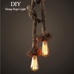 1 Lätt Diy Art Hamp Rope Light Creative Hamp Rope Chandelier