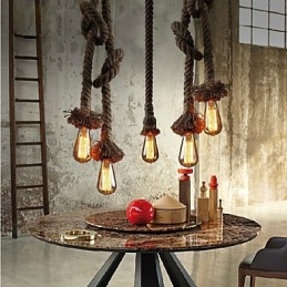 1 Lätt Diy Art Hamp Rope Light Creative Hamp Rope Chandelier
