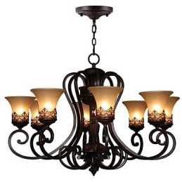 Ljuskrona Pendel Light 8 Lights Vintage Country Island Metall+Glas