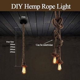 1 Lätt Diy Art Hamp Rope Light Creative Hamp Rope Chandelier