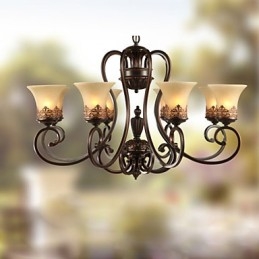 Ljuskrona Pendel Light 8 Lights Vintage Country Island Metall+Glas