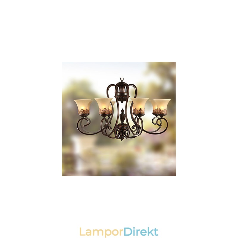 Ljuskrona Pendel Light 8 Lights Vintage Country Island Metall+Glas