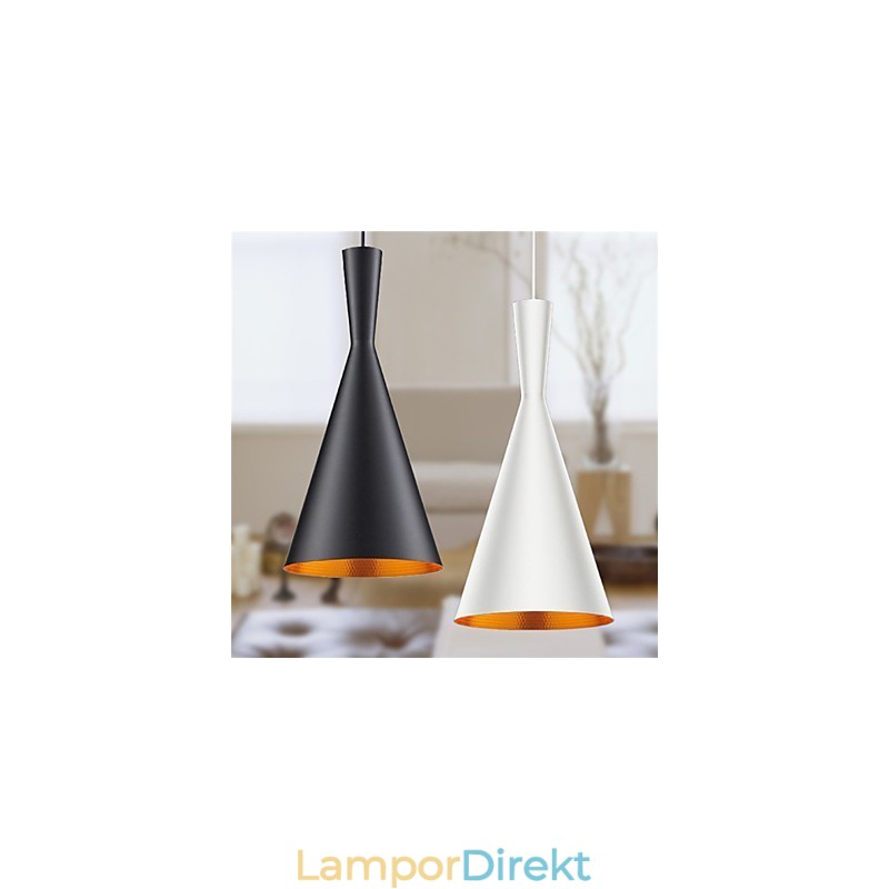 Pendellampa Retro Vintage Tom Dixon Design Svart Vit C Typ Cafe Pendellampor