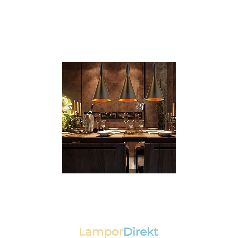 Pendellampa Retro Vintage Tom Dixon Design Svart Vit C Typ Cafe Pendellampor