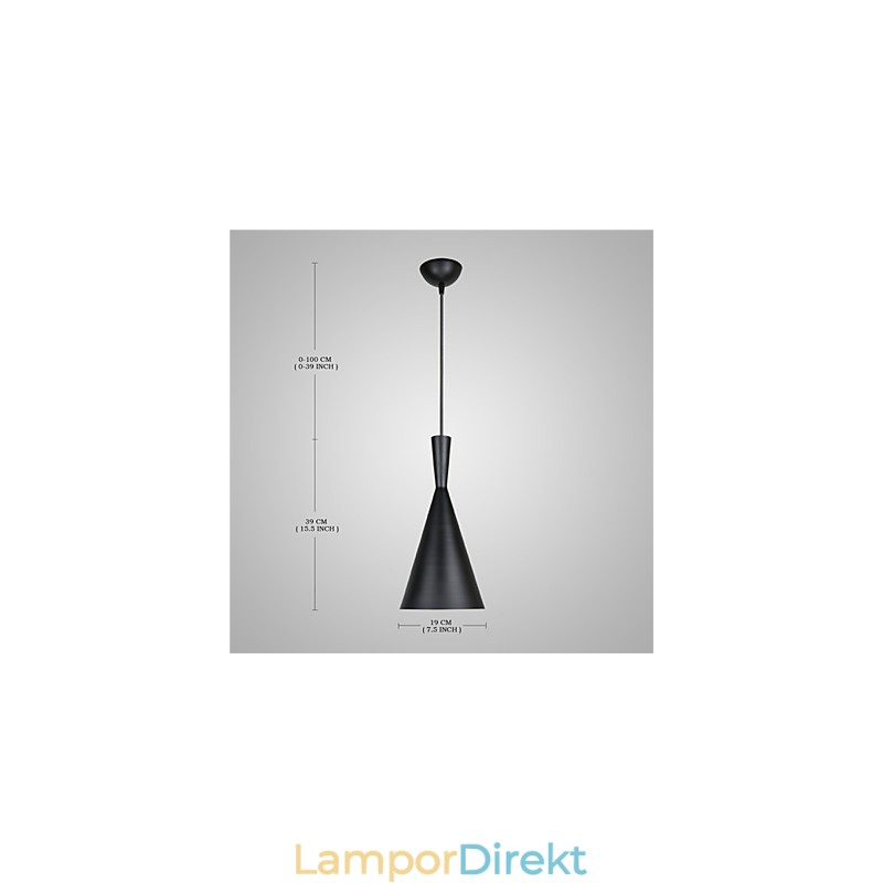 Pendellampa Retro Vintage Tom Dixon Design Svart Vit C Typ Cafe Pendellampor