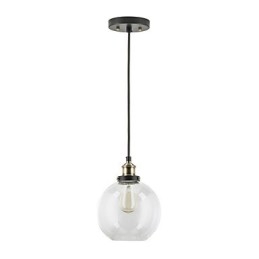 Industriell Factory Pendel Lampa Antik Mässing En Ljus Armatur Glas Skärm Cafe Pendellampa