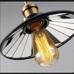 Vintage Pully Pendant Light 3 Island Foyer Metal+ Galss Innerskärm