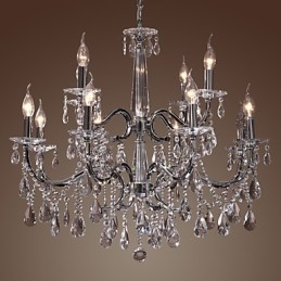 Ljuskrona Kristall Modern 2 Tiers Living 12 Lights