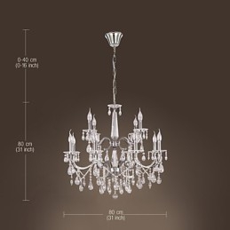 Ljuskrona Kristall Modern 2 Tiers Living 12 Lights
