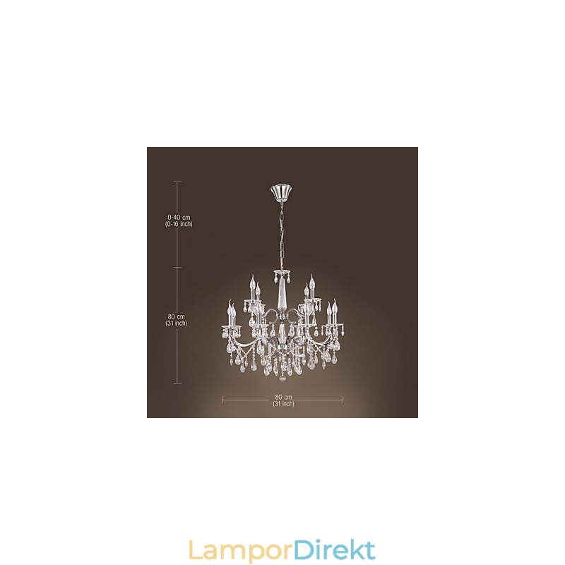 Ljuskrona Kristall Modern 2 Tiers Living 12 Lights