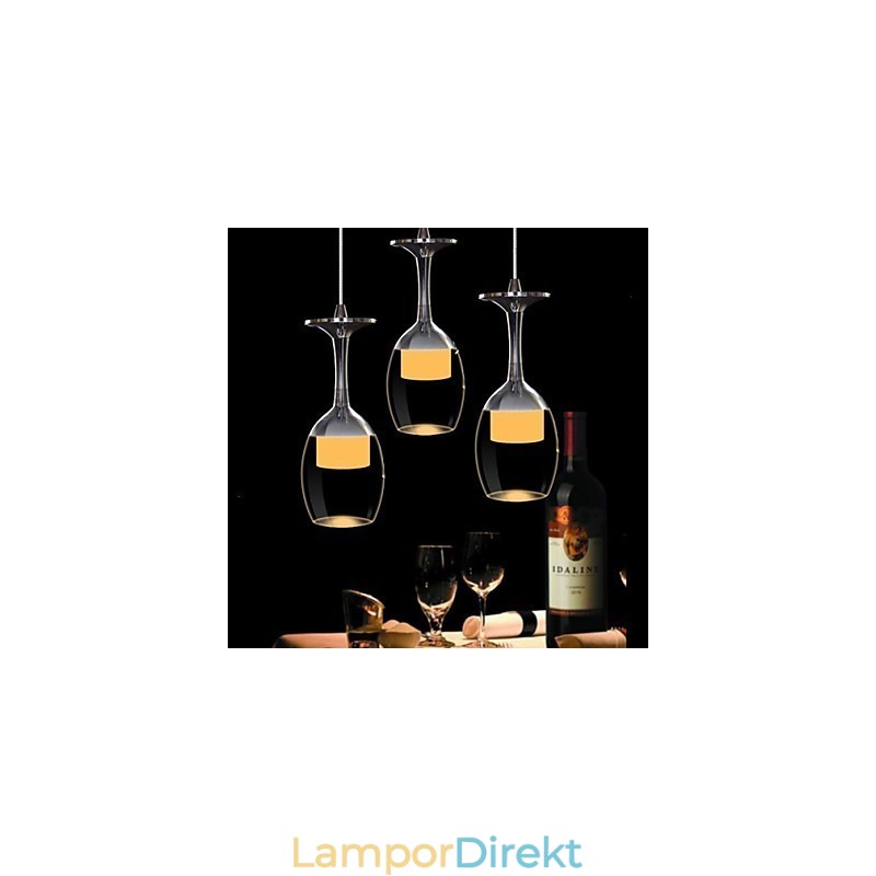 3 Ljus Modern Samtida Traditionell Klassisk Country Bowl Krom Glas Ljuskrona Pendel Light