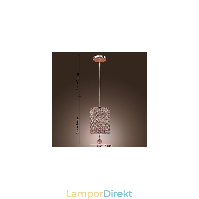 Crystal Drop Pendellampa I Cylinder Style