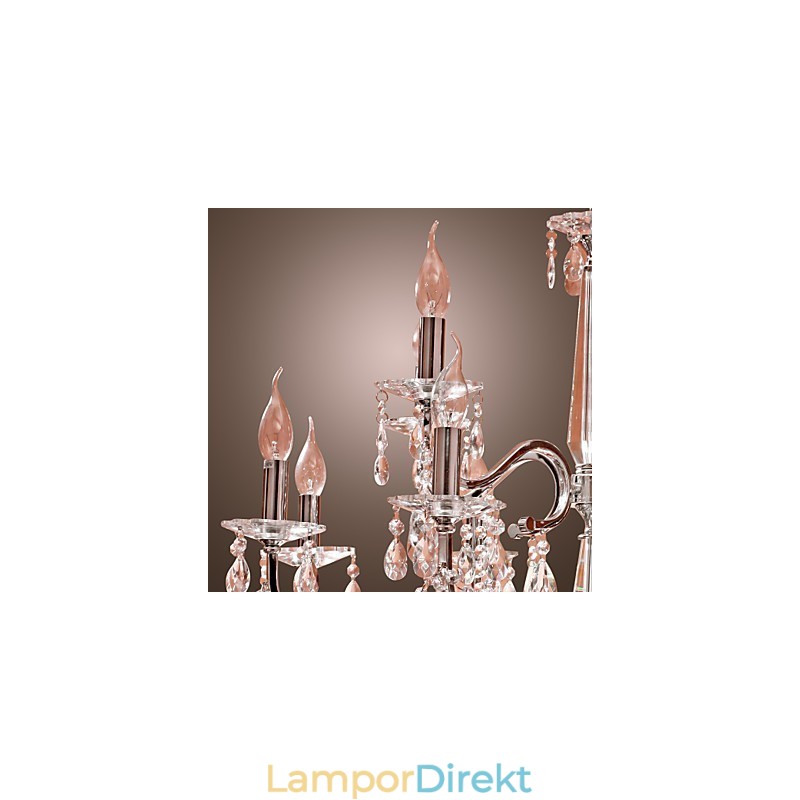 Ljuskrona Kristall Modern 2 Tiers Living 12 Lights