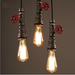 Retro Hänglampa Act Rollen Ofing Loft Dekoration Landsbygdens Industriella Pipe Pendel Lampa