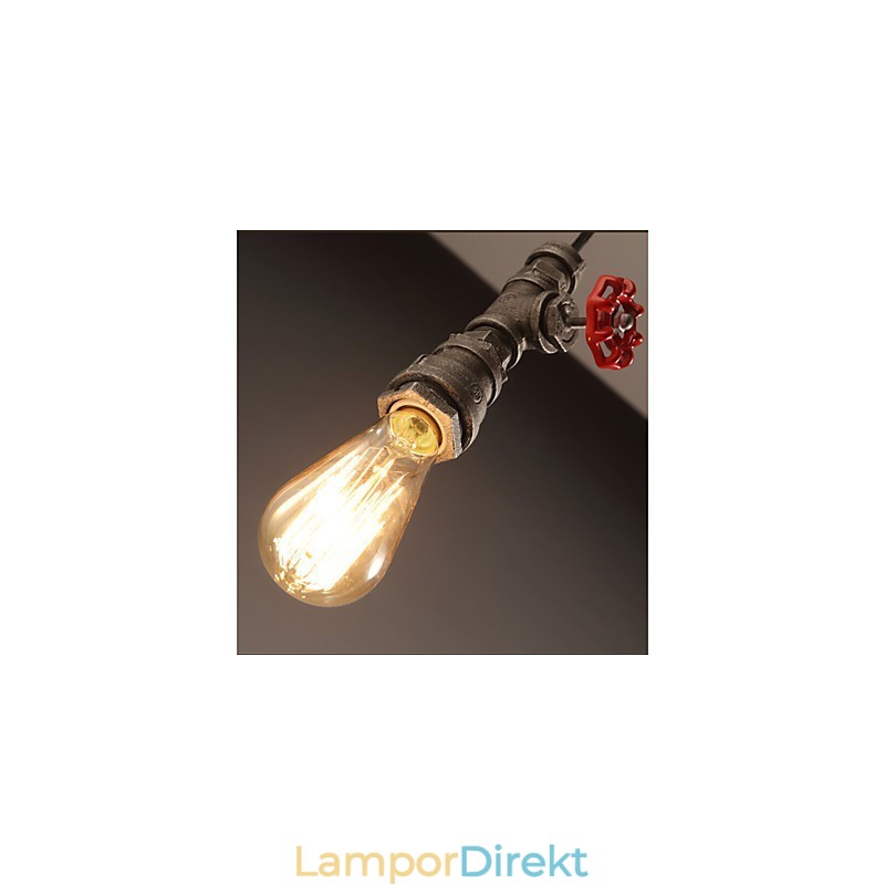 Retro Hänglampa Act Rollen Ofing Loft Dekoration Landsbygdens Industriella Pipe Pendel Lampa