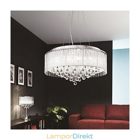 Modern Och Modern Trum Crystal Chrome Pendellampa Modern Och Modern Trum Crystal Chrome Pendellampa