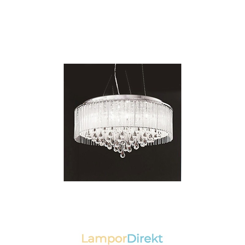 Modern Och Modern Trum Crystal Chrome Pendellampa