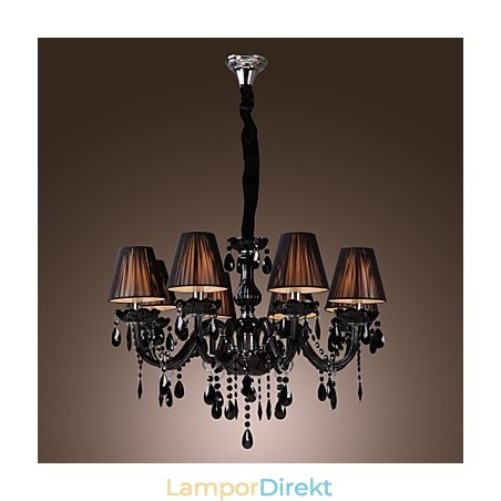 Ljuskrona Lyx Modern Svart Kristall Living 8 Lights Ljuskrona Lyx Modern Svart Kristall Living 8 Lights