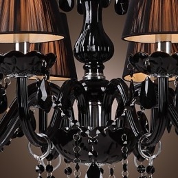 Ljuskrona Lyx Modern Svart Kristall Living 8 Lights