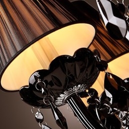 Ljuskrona Lyx Modern Svart Kristall Living 8 Lights
