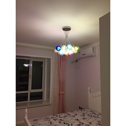 Modern Bubble Globe Färgat Glas Taklampa Med 19 Lampor