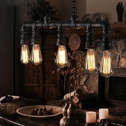 Traditionell Klassisk Vintage Lykta Land Retro Mini Stil Målning Metall Hängande Ljus Matsal
