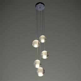 Modern Pendellampa Pendellampa Lights G4 Retroifit Chrome Plating Crystal För Trappljus