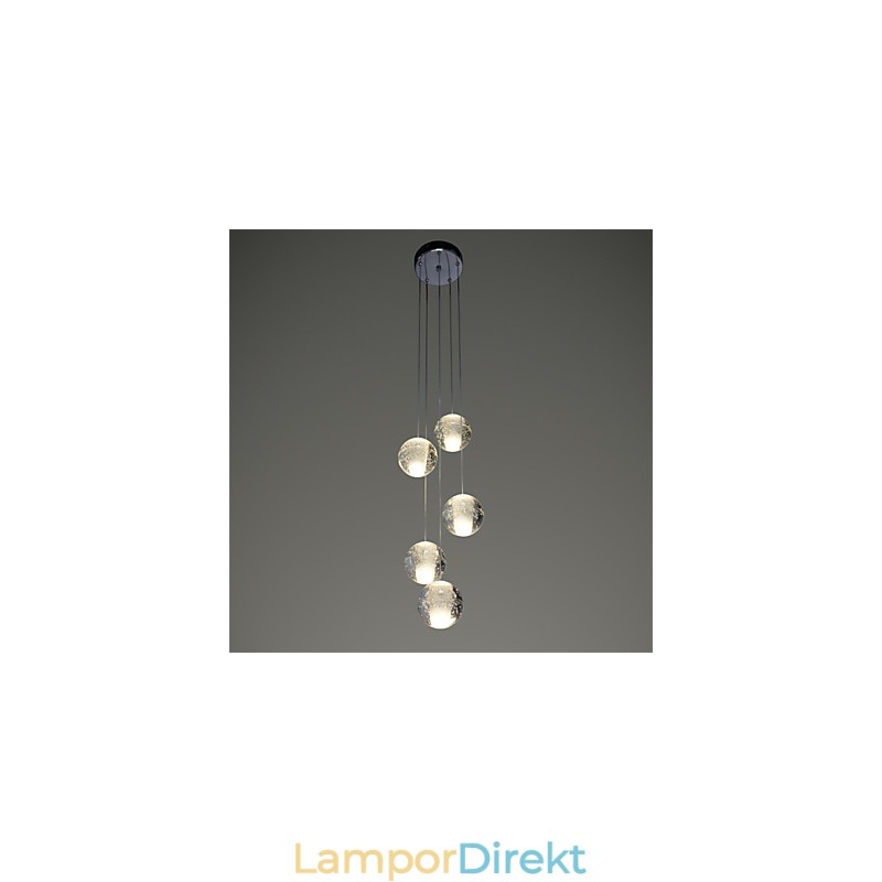 Modern Pendellampa Pendellampa Lights G4 Retroifit Chrome Plating Crystal För Trappljus
