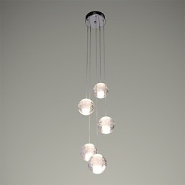 Modern Pendellampa Pendellampa Lights G4 Retroifit Chrome Plating Crystal För Trappljus
