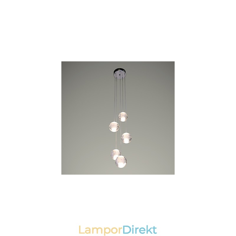 Modern Pendellampa Pendellampa Lights G4 Retroifit Chrome Plating Crystal För Trappljus