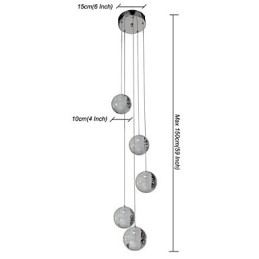 Modern Pendellampa Pendellampa Lights G4 Retroifit Chrome Plating Crystal För Trappljus