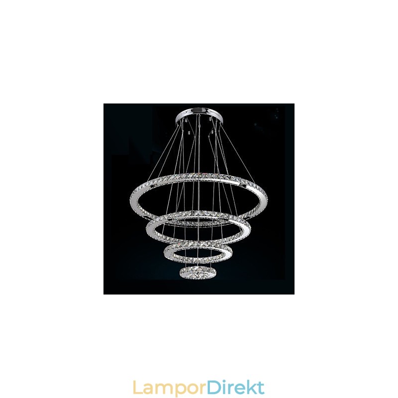 Modern Taklampa Klar Kristall Tak Ljuskrona Belysningslampa Med D100Cm+D80Cm+D60Cm+D40Cm