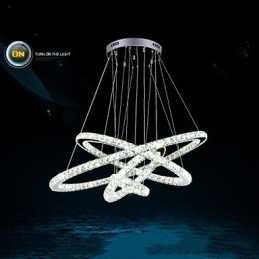 Modern Taklampa Klar Kristall Tak Ljuskrona Belysningslampa Med D100Cm+D80Cm+D60Cm+D40Cm