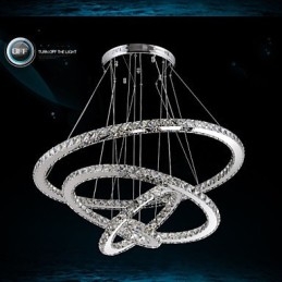 Modern Taklampa Klar Kristall Tak Ljuskrona Belysningslampa Med D100Cm+D80Cm+D60Cm+D40Cm