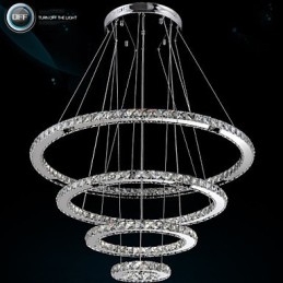 Modern Taklampa Klar Kristall Tak Ljuskrona Belysningslampa Med D100Cm+D80Cm+D60Cm+D40Cm