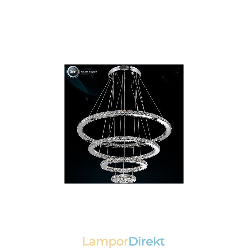 Modern Taklampa Klar Kristall Tak Ljuskrona Belysningslampa Med D100Cm+D80Cm+D60Cm+D40Cm
