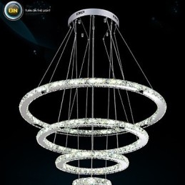 Modern Taklampa Klar Kristall Tak Ljuskrona Belysningslampa Med D100Cm+D80Cm+D60Cm+D40Cm