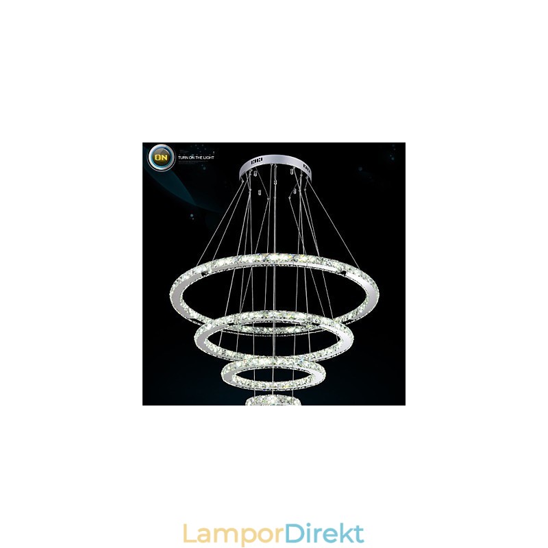 Modern Taklampa Klar Kristall Tak Ljuskrona Belysningslampa Med D100Cm+D80Cm+D60Cm+D40Cm
