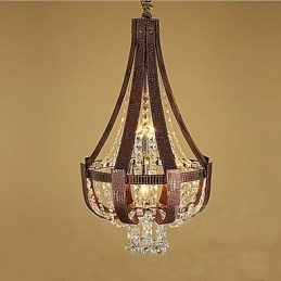 Post Modern Lyx Leather Crystal Creative Lron Ljuskrona