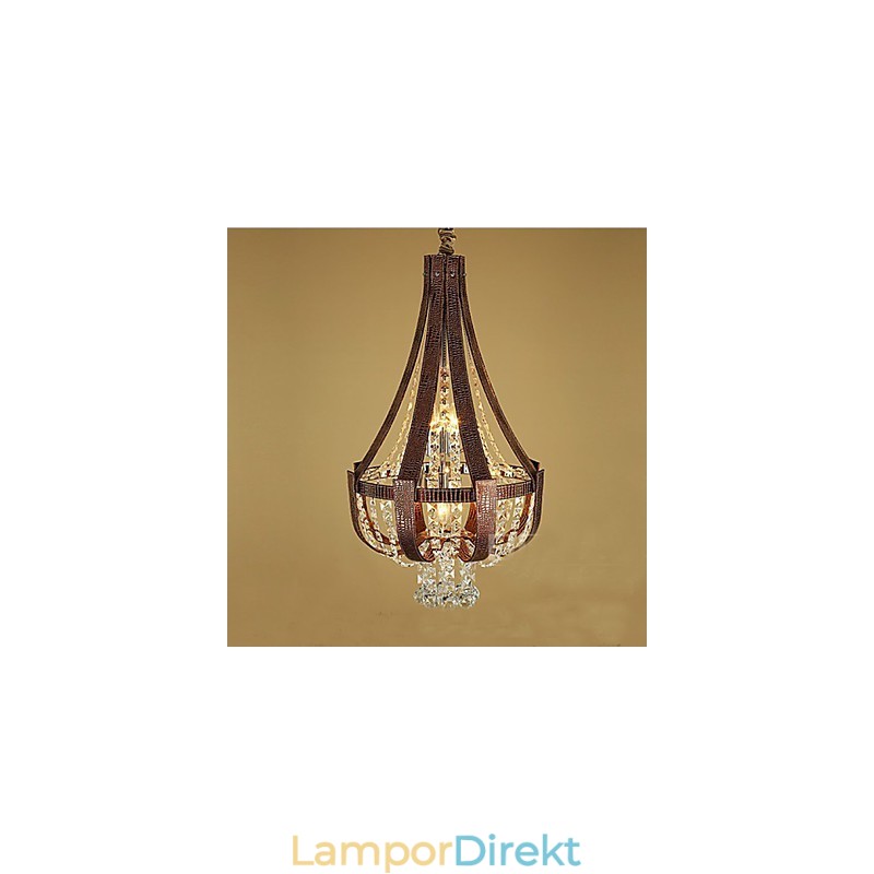 Post Modern Lyx Leather Crystal Creative Lron Ljuskrona