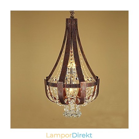 Post Modern Lyx Leather Crystal Creative Lron Ljuskrona Post Modern Lyx Leather Crystal Creative Lron Ljuskrona