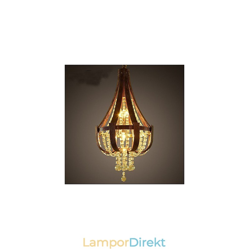 Post Modern Lyx Leather Crystal Creative Lron Ljuskrona