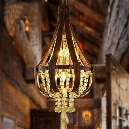 Post Modern Lyx Leather Crystal Creative Lron Ljuskrona