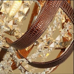 Post Modern Lyx Leather Crystal Creative Lron Ljuskrona