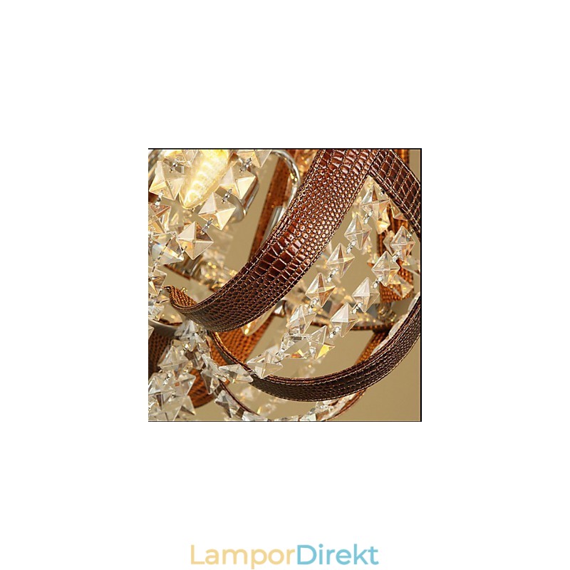 Post Modern Lyx Leather Crystal Creative Lron Ljuskrona